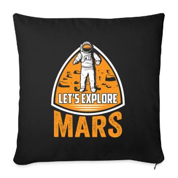 Erforschen Wir Den Mars Planet Astronaut Weltraum - Sofakissenbezug 45 x 45 cm - Schwarz - Vorne