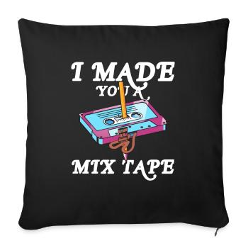 I Made You A Mixtape 80s 90s Tape Pencil - Sofakissenbezug 45 x 45 cm - Schwarz - Vorne