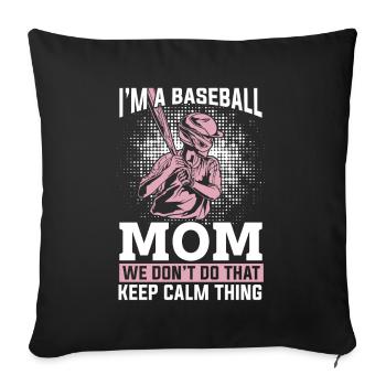 Baseball Mom For Women Softball Mom - Sofa pillowcase 17,3'' x 17,3'' (45 x 45 cm) - black - Front