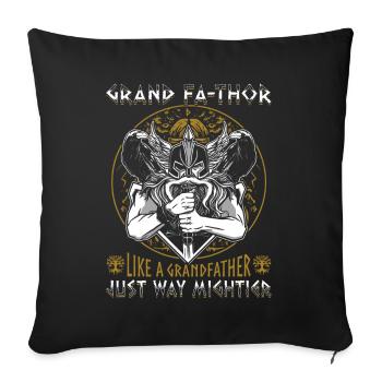Great Vathor - Fête des pères Fête des pères Cadeau Vikings - Housse de coussin décorative 45 x 45 cm - noir - Devant