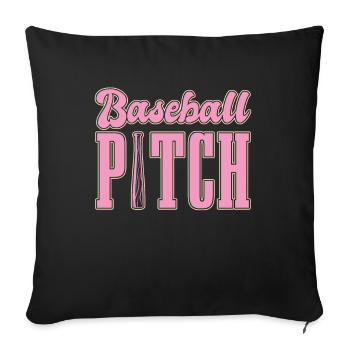 Baseball Mom Pitch Softball Mom - Sofa pillowcase 17,3'' x 17,3'' (45 x 45 cm) - black - Front