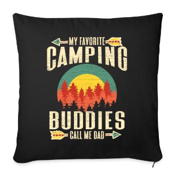 Camper Camping Papa - Sofakissenbezug 45 x 45 cm - Schwarz - Vorne