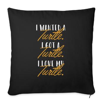 Turtle Love Giant Tortoise Tortoise - Sofa pillowcase 17,3'' x 17,3'' (45 x 45 cm) - black - Front