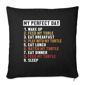 Turtle Perfect Day Aquatic Turtle Turtle - Sofa pillowcase 17,3'' x 17,3'' (45 x 45 cm) - black - Front