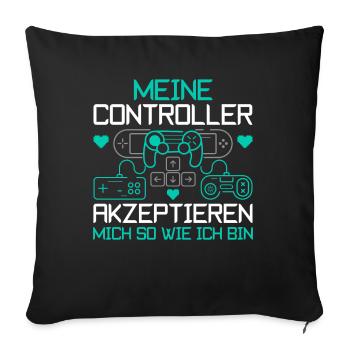 Mes manettes m’acceptent gamer en disant - Housse de coussin décorative 45 x 45 cm - noir - Devant