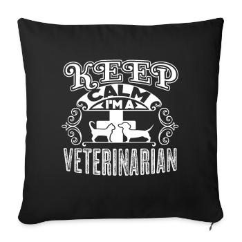 Veterinarian Keep Calm Veterinarian - Sofa pillowcase 17,3'' x 17,3'' (45 x 45 cm) - black - Front