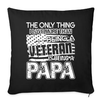 Veteran Being A Veteran Papa - Sofa pillowcase 17,3'' x 17,3'' (45 x 45 cm) - black - Front