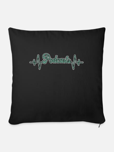 Podcast Herzschlag - Sofakissenbezug 45 x 45 cm - Schwarz