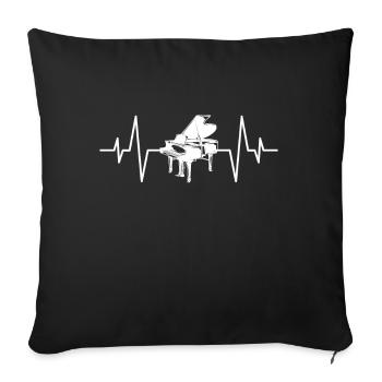 Piano Piano heartbeat - Sofa pillowcase 17,3'' x 17,3'' (45 x 45 cm) - black - Front
