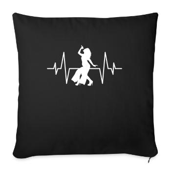 Singing singer heartbeat - Sofa pillowcase 17,3'' x 17,3'' (45 x 45 cm) - black - Front