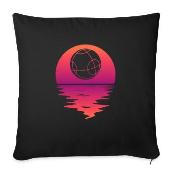 Boccia Ball Retro Sunset - Boccia Ball - Sofa pillowcase 17,3'' x 17,3'' (45 x 45 cm) - black - Front