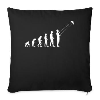 Hang Gliding Evolution Kite Flying Gift - Sofa pillowcase 17,3'' x 17,3'' (45 x 45 cm) - black - Front