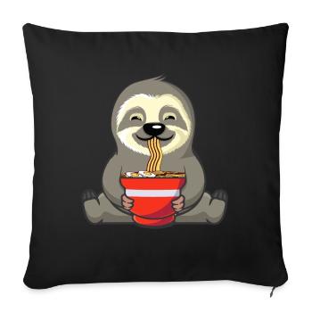 Ramen Sloth Lovers Noodle - Sofa pillowcase 17,3'' x 17,3'' (45 x 45 cm) - black - Front