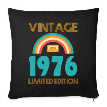 Rétro Classique 1976 - Housse de coussin décorative 45 x 45 cm - noir - Devant