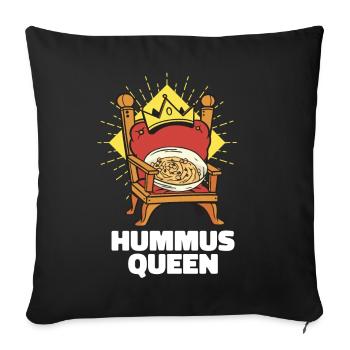 Funny Hummus Chickpeas Queen - Sofa pillowcase 17,3'' x 17,3'' (45 x 45 cm) - black - Front