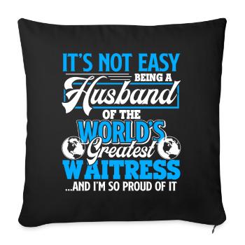 Waitress World's Greatest Waitress Husband - Sofa pillowcase 17,3'' x 17,3'' (45 x 45 cm) - black - Front