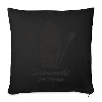 Surfing Sacramento Holidays California Palm Beach - Sofa pillowcase 17,3'' x 17,3'' (45 x 45 cm) - black - Front