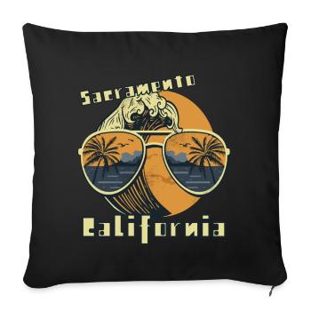 Palm Sunglasses California Sacramento Beach Oc - Sofa pillowcase 17,3'' x 17,3'' (45 x 45 cm) - black - Front