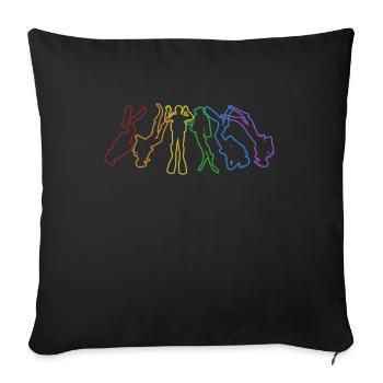 Plongée sous-marine LGBT Rainbow Goggles - Housse de coussin décorative 45 x 45 cm - noir - Devant