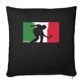 Boccia Player Italian Flag - Boccia Ball - Sofa pillowcase 17,3'' x 17,3'' (45 x 45 cm) - black - Front