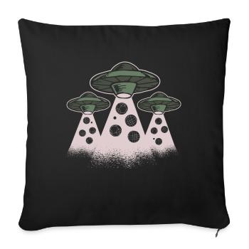 UFOs Boccia balls and Pallino - Boccia ball - Sofa pillowcase 17,3'' x 17,3'' (45 x 45 cm) - black - Front