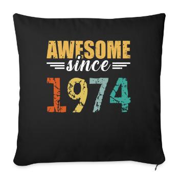 Since 1974: the definition of great! - Sofa pillowcase 17,3'' x 17,3'' (45 x 45 cm) - black - Front