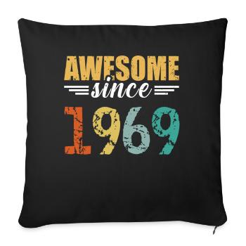 Simply awesome since 1969 - still unbeatable - Sofa pillowcase 17,3'' x 17,3'' (45 x 45 cm) - black - Front