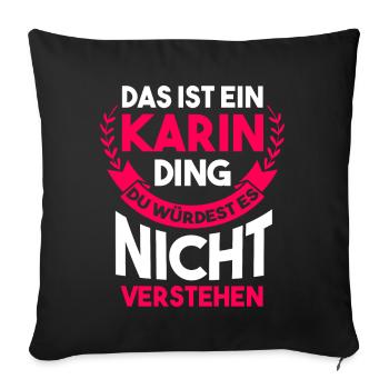 Karin - Sofakissenbezug 45 x 45 cm - Schwarz - Vorne