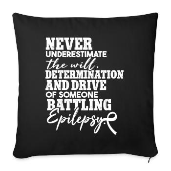 Epilepsy Quote Epilepsy Warrior - Sofa pillowcase 17,3'' x 17,3'' (45 x 45 cm) - black - Front