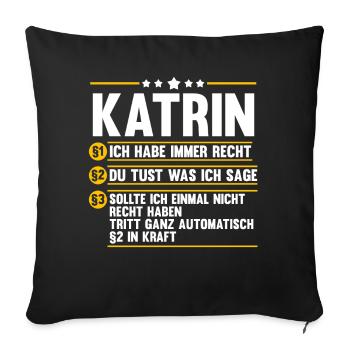 Katrin - Sofakissenbezug 45 x 45 cm - Schwarz - Vorne