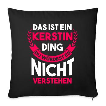 Kerstin - Sofakissenbezug 45 x 45 cm - Schwarz - Vorne