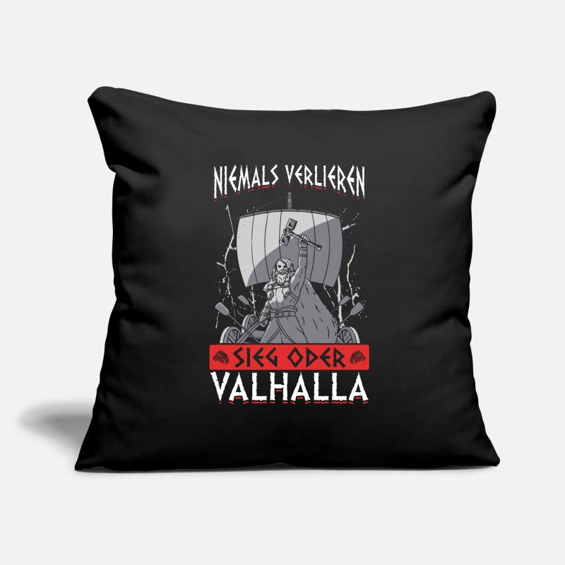 Niemals Verlieren, Sieg oder Valhalla Wikinger Sofakissenbezug 45 x 45 cm