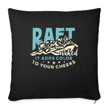 Rafting Raft nu Il ajoute de la couleur Kayak Boating - Housse de coussin décorative 45 x 45 cm - noir - Devant