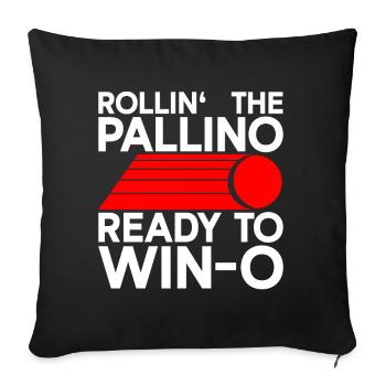Rollin' The Pallino Ready to Win - Boccia Ball - Sofa pillowcase 17,3'' x 17,3'' (45 x 45 cm) - black - Front