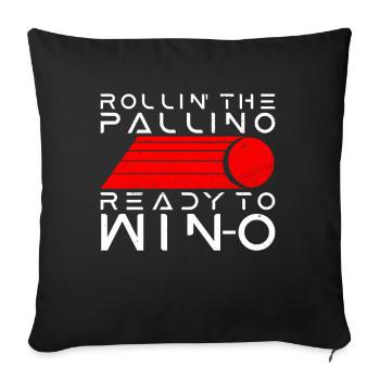 Rollin' The Pallino Ready to Win - Boccia Ball - Sofa pillowcase 17,3'' x 17,3'' (45 x 45 cm) - black - Front