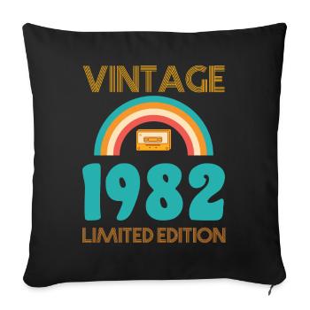 Rétro Classique 1982 - Housse de coussin décorative 45 x 45 cm - noir - Devant