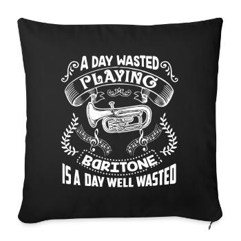 Baritone A Day Playing Baritone - Sofa pillowcase 17,3'' x 17,3'' (45 x 45 cm) - black - Front