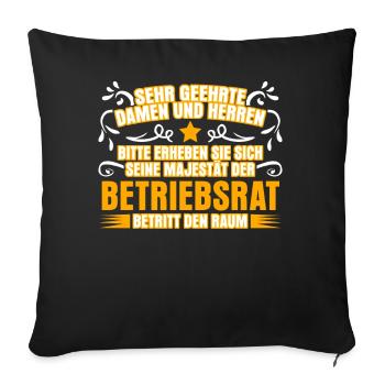Betriebsrat Witz Betriebsrätin - Sofakissenbezug 45 x 45 cm - Schwarz - Vorne
