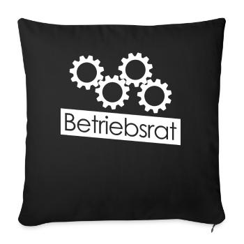 Betriebsrat Zahnräder Betriebsrätin - Sofakissenbezug 45 x 45 cm - Schwarz - Vorne