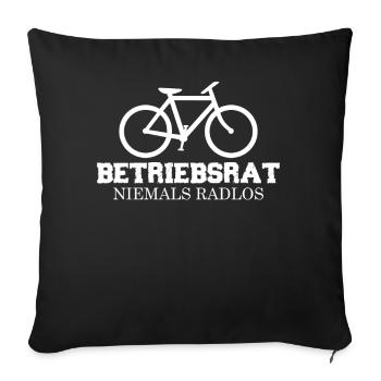 Betriebsrat Fahrrad Betriebsrätin - Sofakissenbezug 45 x 45 cm - Schwarz - Vorne