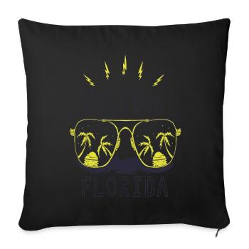 Palm Sunglasses Florida Seaside Beach Ocean - Sofa pillowcase 17,3'' x 17,3'' (45 x 45 cm) - black - Front