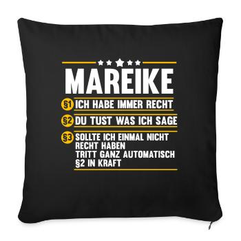 Mareike - Sofakissenbezug 45 x 45 cm - Schwarz - Vorne