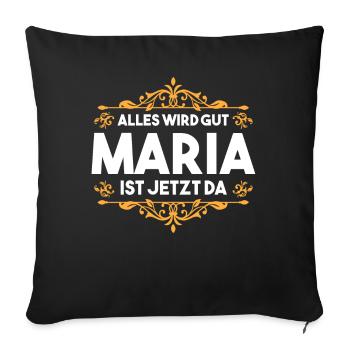 Maria - Sofakissenbezug 45 x 45 cm - Schwarz - Vorne