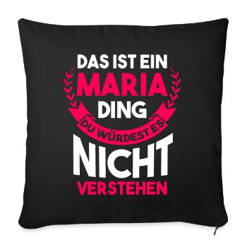 Maria - Sofakissenbezug 45 x 45 cm - Schwarz - Vorne