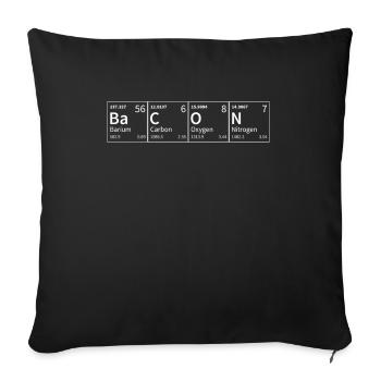Le bacon dans les éléments chimiques Plus drôle - Housse de coussin décorative 45 x 45 cm - noir - Devant