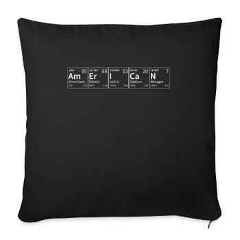 Américain dans les éléments chimiques drôle - Housse de coussin décorative 45 x 45 cm - noir - Devant