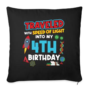 4. Birthday - Science Birthday - Sofa pillowcase 17,3'' x 17,3'' (45 x 45 cm) - black - Front