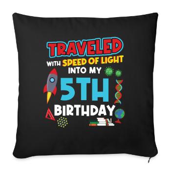 5. Birthday - Science Birthday - Sofa pillowcase 17,3'' x 17,3'' (45 x 45 cm) - black - Front