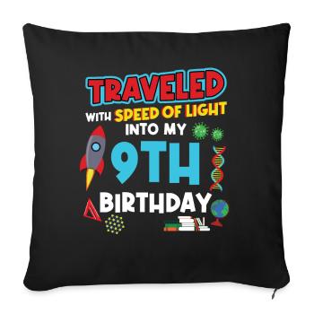 9. Birthday - Science Birthday - Sofakissenbezug 45 x 45 cm - Schwarz - Vorne