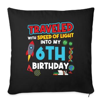 6. Birthday - Science Birthday - Sofa pillowcase 17,3'' x 17,3'' (45 x 45 cm) - black - Front
